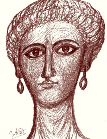 Portrait de femme romaine inspirée des portraits du Fayoum