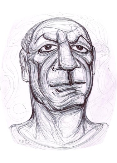Portrait de Pablo Picasso (effet loupe)
