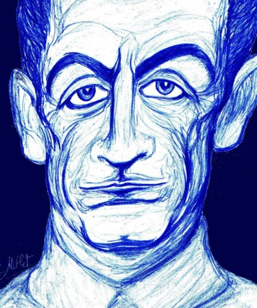 Portrait de Nicolas Sarkozy (blue version)